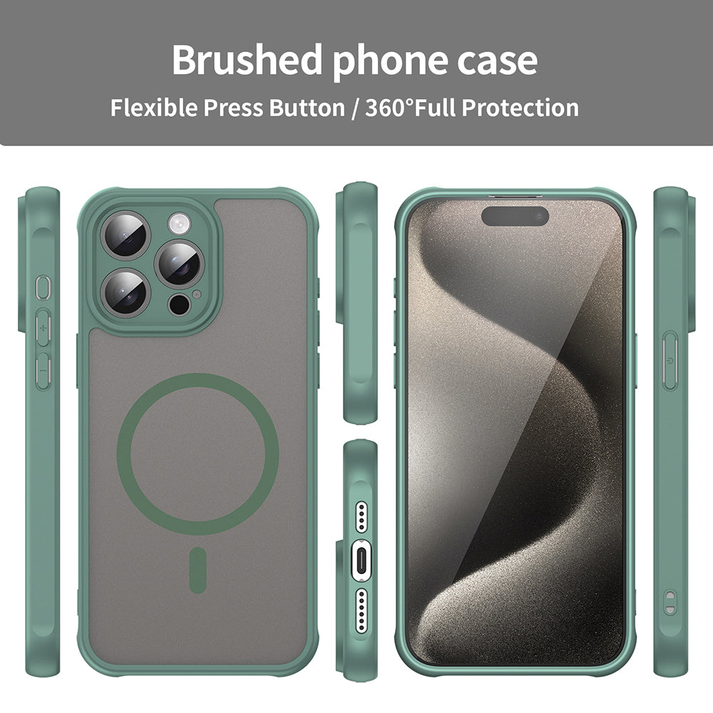 MagSafe Case for Apple iPhone 15 Pro Max, Techsuit, HaloFrost II, Green