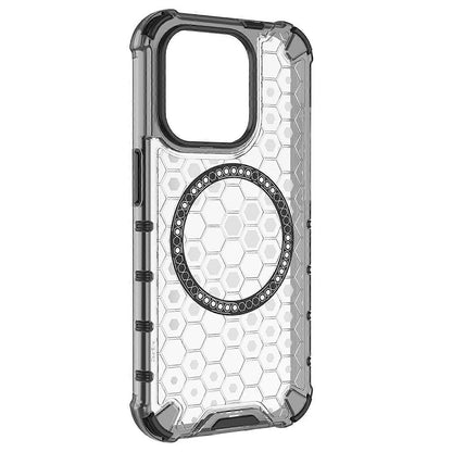 MagSafe Case for Apple iPhone 15 Pro, Techsuit, HoneyComb Shield, White
