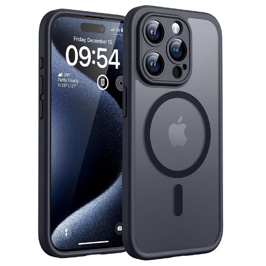 MagSafe Case for Apple iPhone 15 Pro, Techsuit, PureFrost, Satin Black