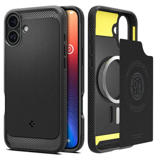 MagSafe Case for Apple iPhone 16 Plus, Spigen, Rugged Armor, Matte Black