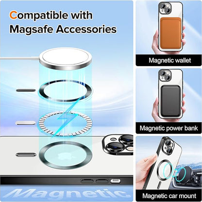 MagSafe Case for Apple iPhone 16 Plus, Techsuit, Luxury Crystal, Dark Green