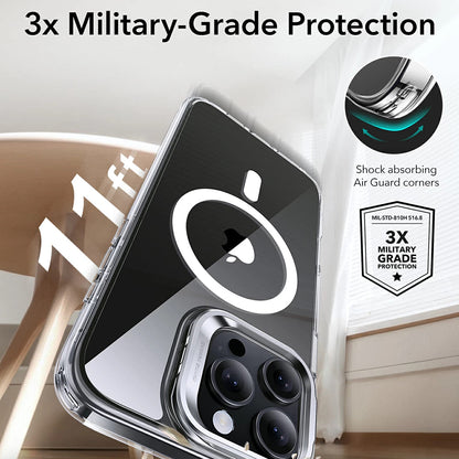 MagSafe Case for Apple iPhone 16 Pro, ESR, Classic Hybrid Kickstand, Transparent Black