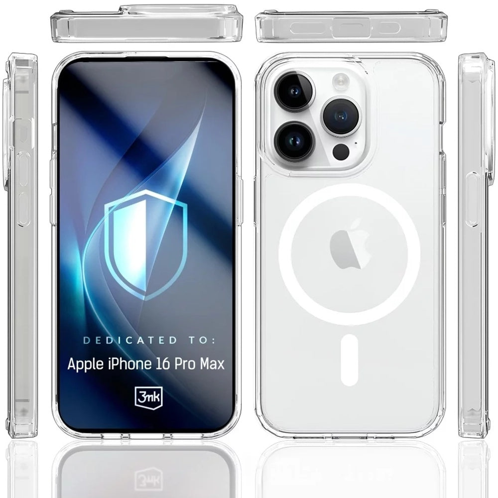 MagSafe Case for Apple iPhone 16 Pro Max, 3MK, Armor MagCase, Transparent
