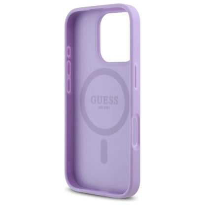 MagSafe Case for Apple iPhone 16 Pro Max, Guess, Saffiano, Purple
