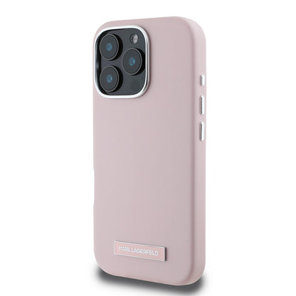 MagSafe Case for Apple iPhone 16 Pro Max, Karl Lagerfeld, FW Metal Plate, Pink