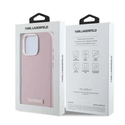 MagSafe Case for Apple iPhone 16 Pro Max, Karl Lagerfeld, FW Metal Plate, Pink