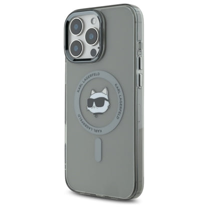 MagSafe Case for Apple iPhone 16 Pro Max, Karl Lagerfeld, IML Metal Choupette's Head, Black