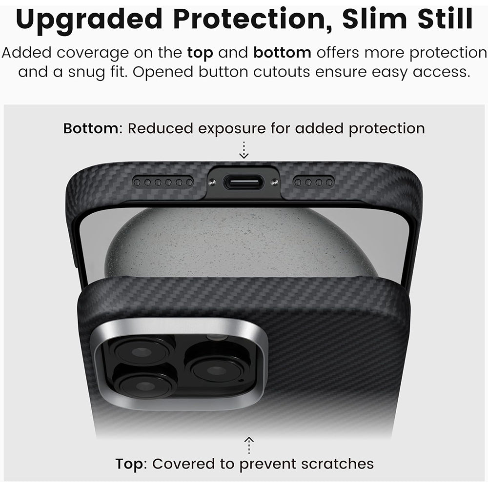 MagSafe Case for Apple iPhone 16 Pro Max, Techsuit, Aramid Fiber, Black