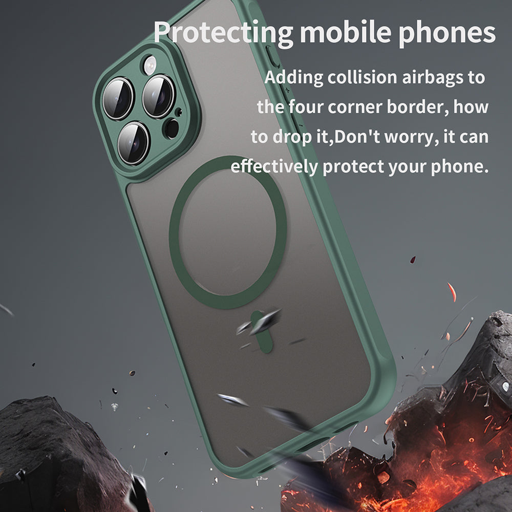 MagSafe Case for Apple iPhone 16 Pro Max, Techsuit, HaloFrost II, Green