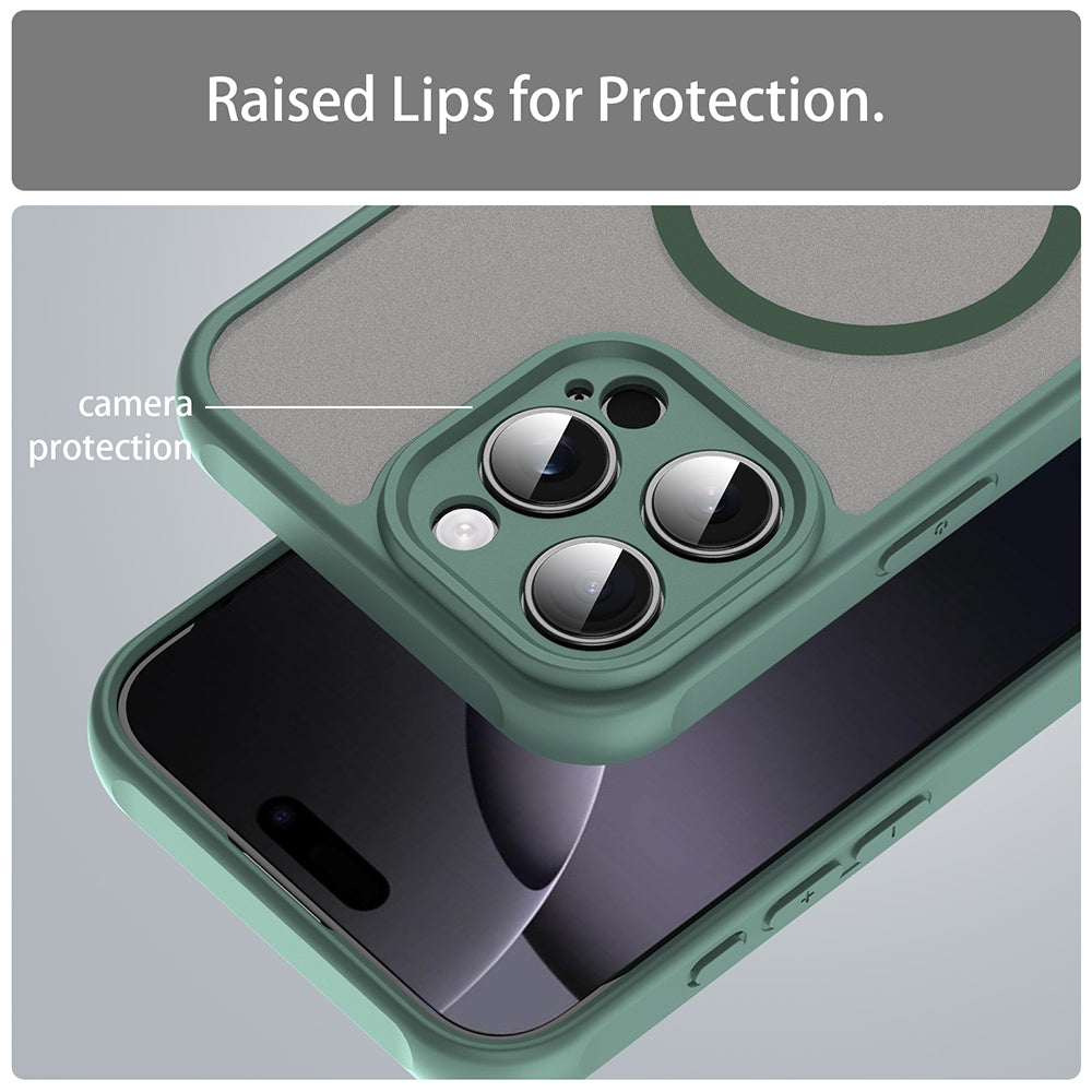 MagSafe Case for Apple iPhone 16 Pro Max, Techsuit, HaloFrost II, Green