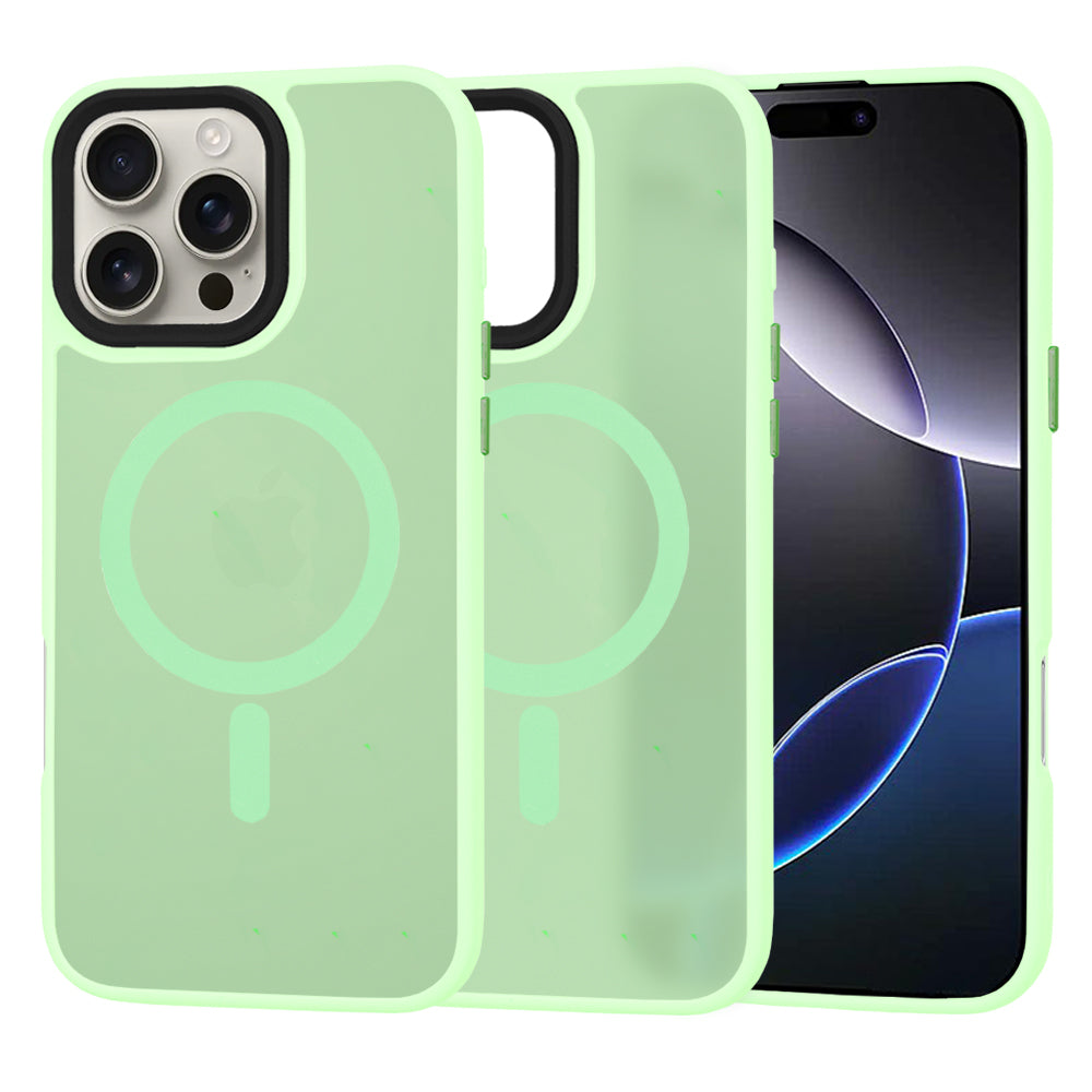 MagSafe Case for Apple iPhone 16 Pro Max, Techsuit, HaloFrost, Light Green