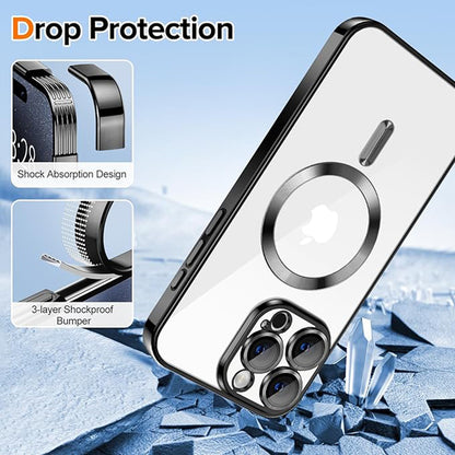 MagSafe Case for Apple iPhone 16 Pro Max, Techsuit, Luxury Crystal, Gold