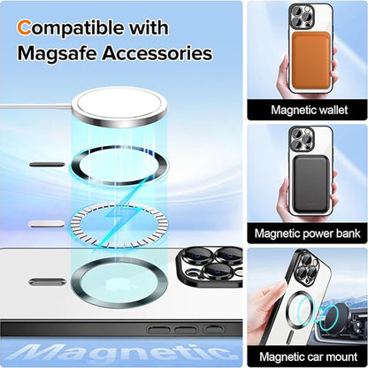 MagSafe Case for Apple iPhone 16 Pro Max, Techsuit, Luxury Crystal, Red