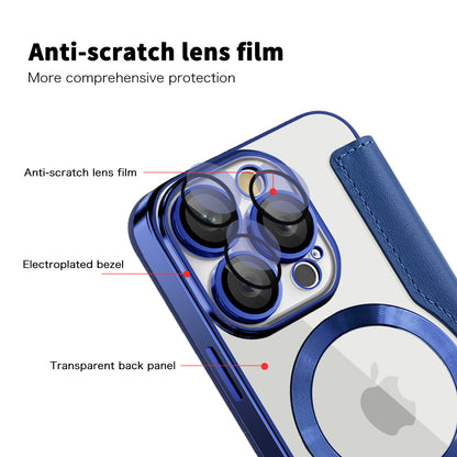 MagSafe Case for Apple iPhone 16 Pro Max, Techsuit, SmartMag Book, Blue