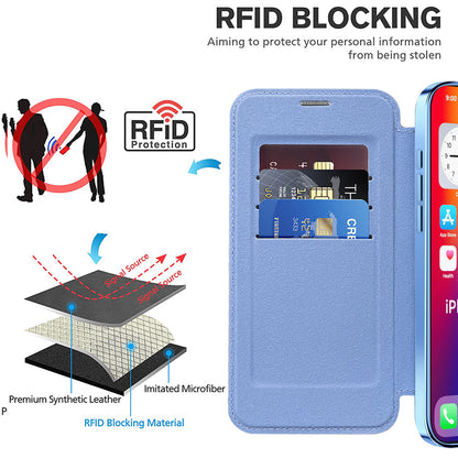 MagSafe Case for Apple iPhone 16 Pro Max, Techsuit, SmartMag Book, Blue