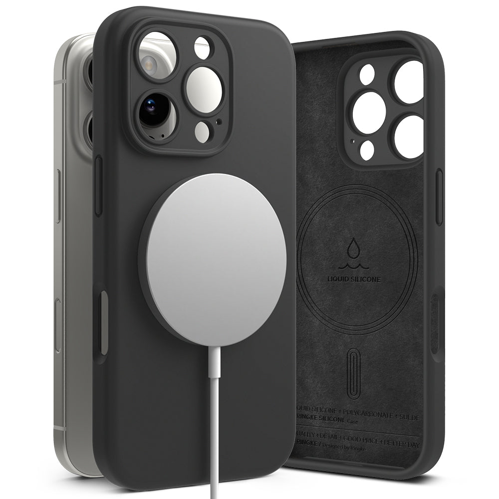 MagSafe Case for Apple iPhone 16 Pro, Ringke, Silicone, Black