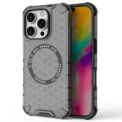 MagSafe Case for Apple iPhone 16 Pro, Techsuit, HoneyComb Shield, Black