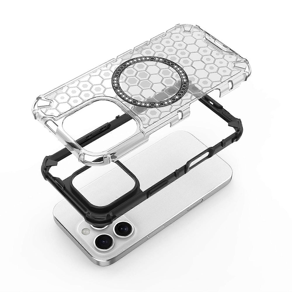 MagSafe Case for Apple iPhone 16 Pro, Techsuit, HoneyComb Shield, Black