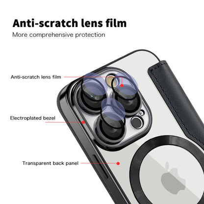 MagSafe Case for Apple iPhone 16 Pro, Techsuit, SmartMag Book, Black