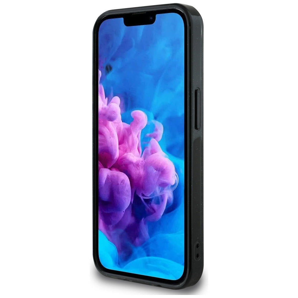 MagSafe Case for Apple iPhone 16e, Guess, IML Glitter 4G Circle Triangle, Black