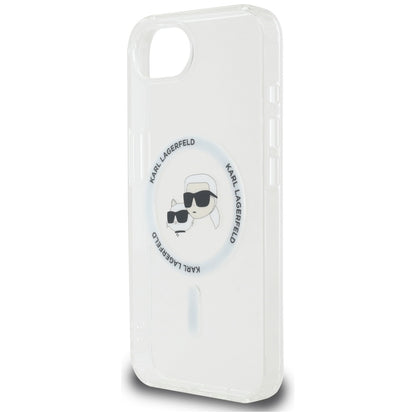MagSafe Case for Apple iPhone 16e, Karl Lagerfeld, IML Metal Karl & Choupette's Heads, White