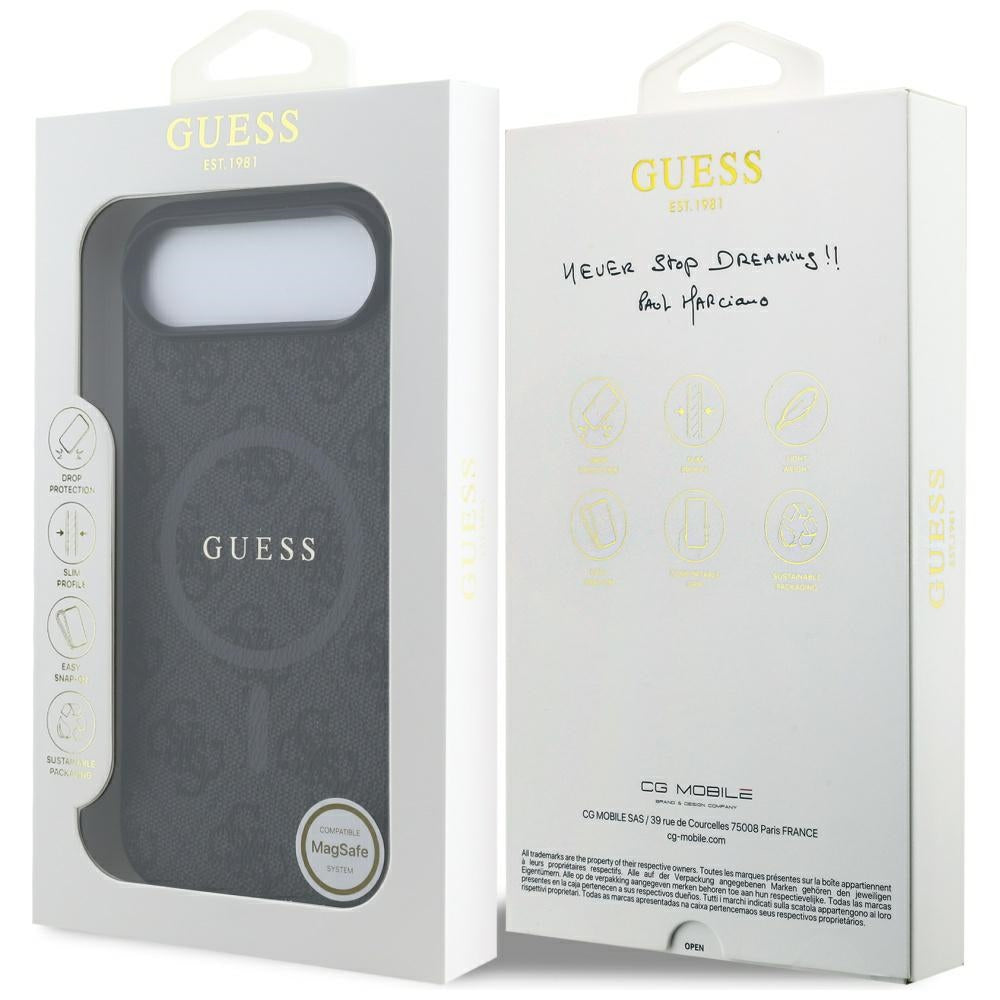 MagSafe Case for Apple iPhone 17 Air, Guess, 4G Ring Classic Logo, Black