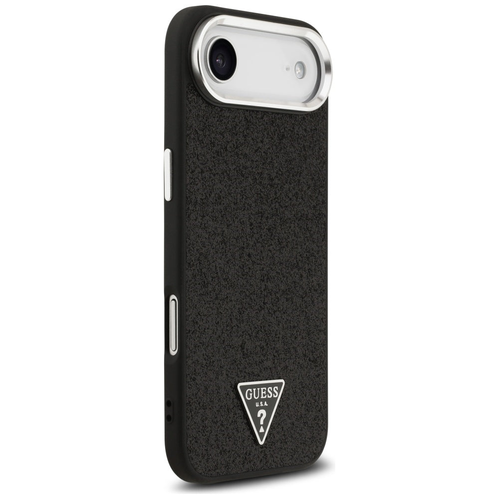 MagSafe Case for Apple iPhone 17 Air, Guess, Glitter Triangle Logo, Black