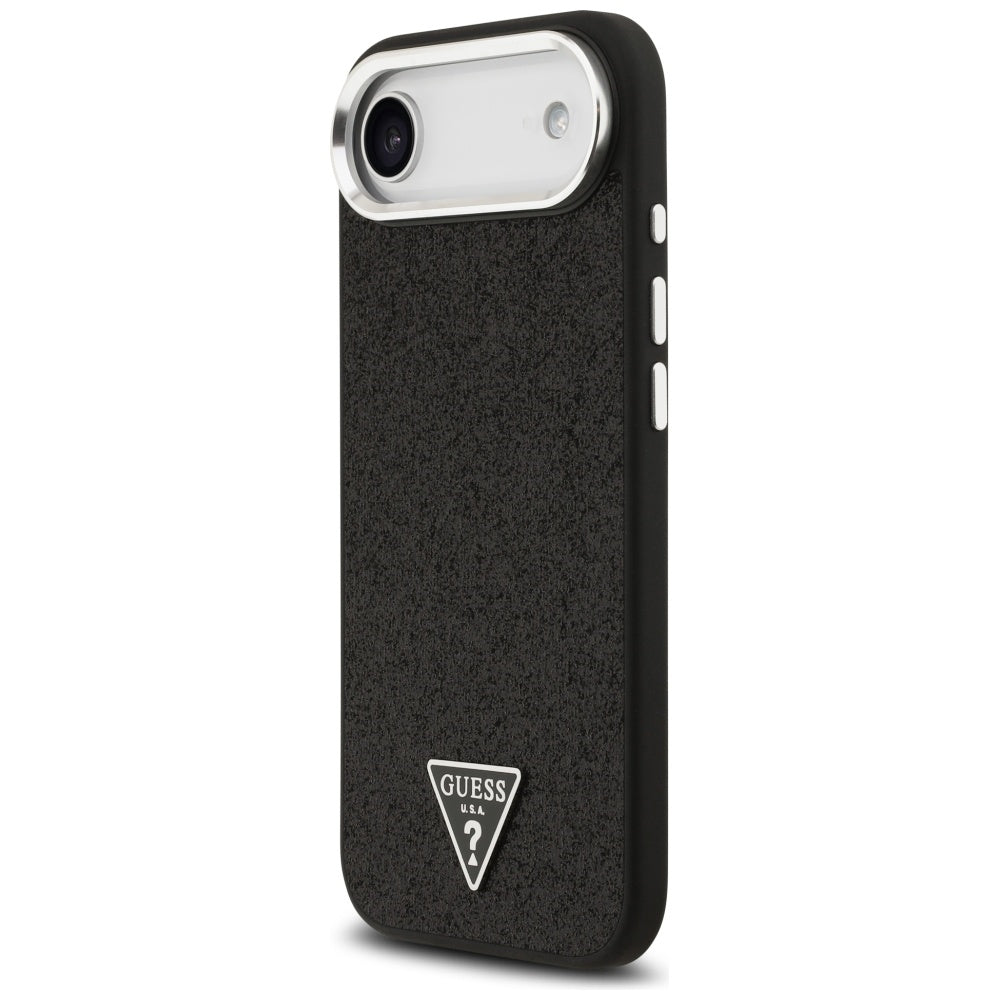 MagSafe Case for Apple iPhone 17 Air, Guess, Glitter Triangle Logo, Black