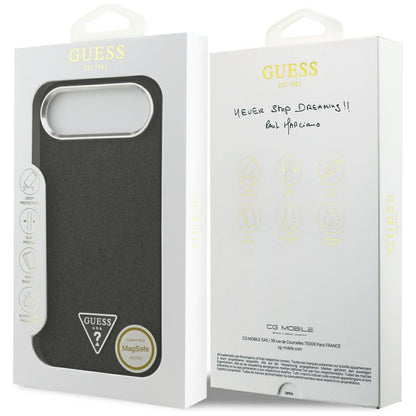 MagSafe Case for Apple iPhone 17 Air, Guess, Glitter Triangle Logo, Black