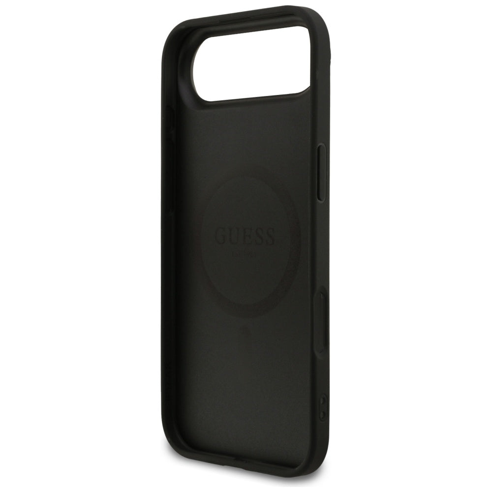 MagSafe Case for Apple iPhone 17 Air, Guess, Grained Gold Ring, Black