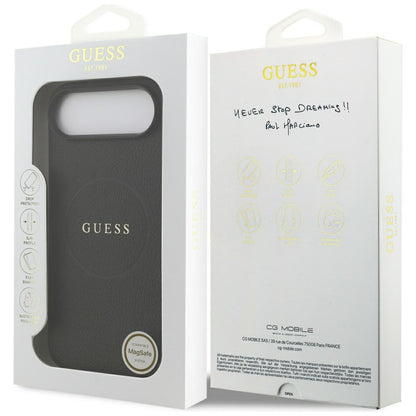 MagSafe Case for Apple iPhone 17 Air, Guess, Grained Gold Ring, Black