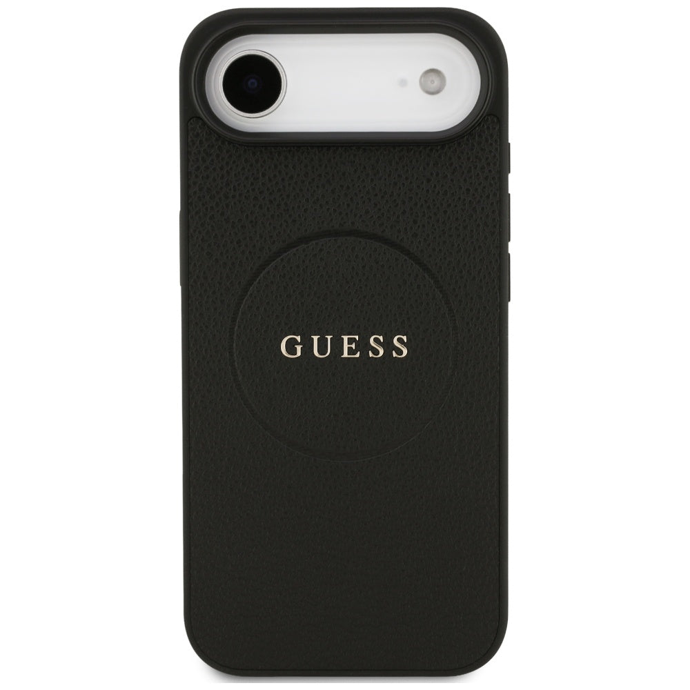 MagSafe Case for Apple iPhone 17 Air, Guess, Grained Gold Ring, Black