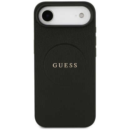 MagSafe Case for Apple iPhone 17 Air, Guess, Grained Gold Ring, Black