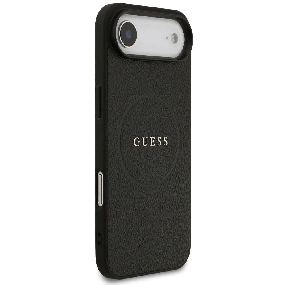 MagSafe Case for Apple iPhone 17 Air, Guess, Grained Gold Ring, Black