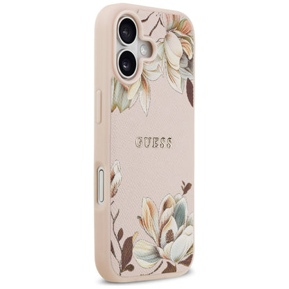MagSafe Case for Apple iPhone 17, Guess, Grained Flowers, Pink