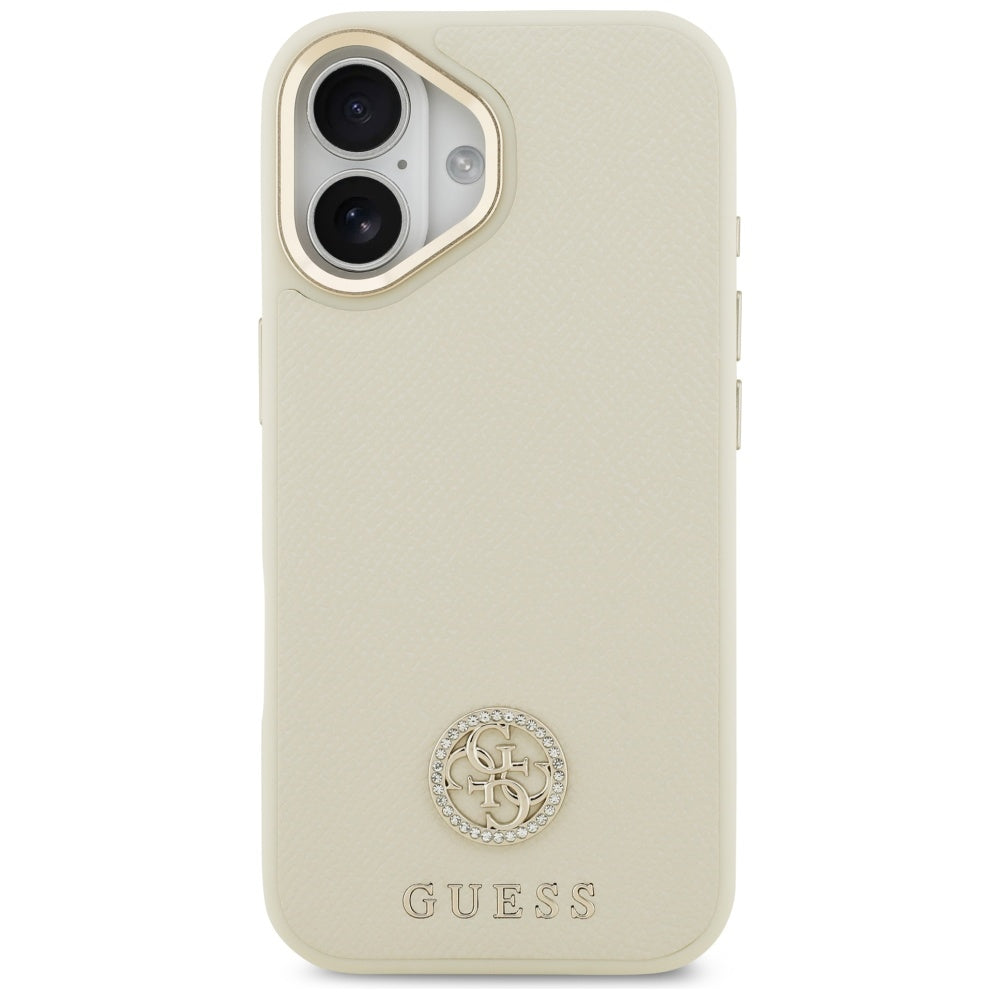 MagSafe Case for Apple iPhone 17, Guess, Grained Strass Logo, Beige