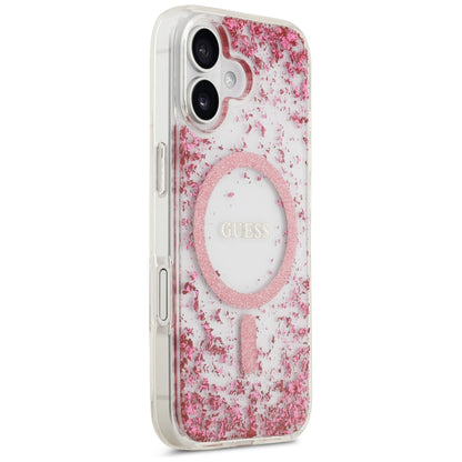 MagSafe Case for Apple iPhone 17, Guess, Resin Bottom Glitter, Pink