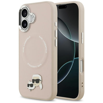MagSafe Case for Apple iPhone 17, Karl Lagerfeld, Karl & Choupette Pins, Pink