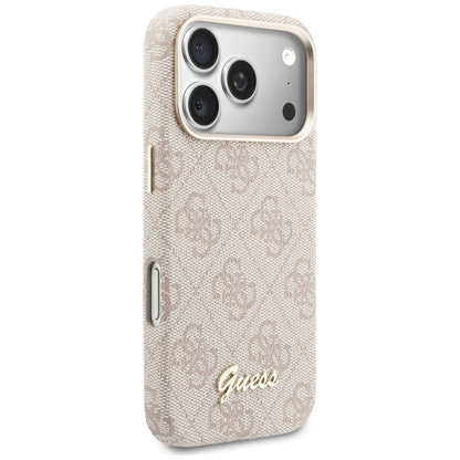 MagSafe Case for Apple iPhone 17 Pro, Guess, 4G Script Logo, Pink