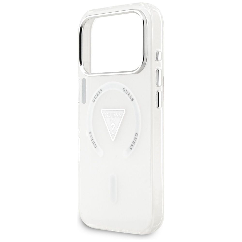 MagSafe Case for Apple iPhone 17 Pro, Guess, IML Gradient Triangle Logo, Transparent