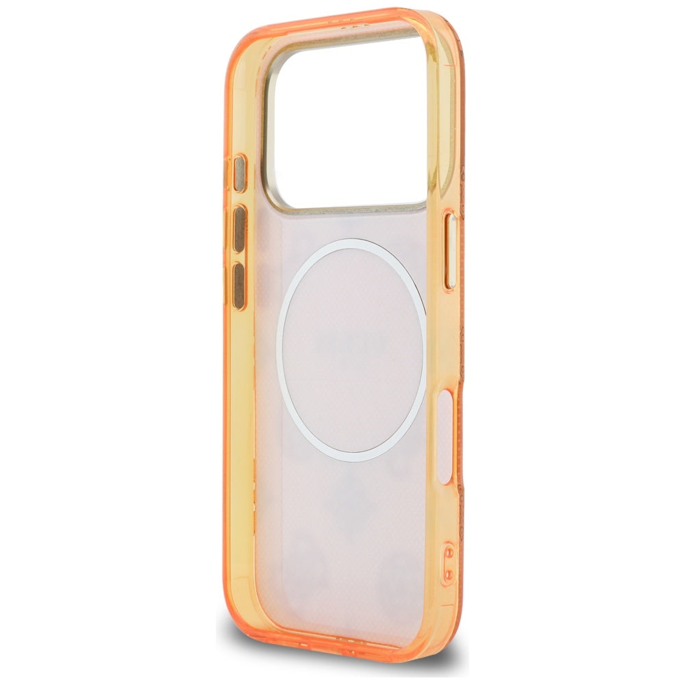 MagSafe Case for Apple iPhone 17 Pro, Guess, IML Peony Dot, Orange