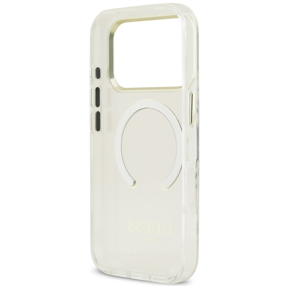 MagSafe Case for Apple iPhone 17 Pro, Guess, Metal Outline, Gold