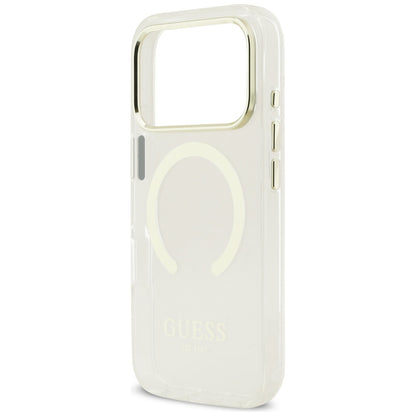 MagSafe Case for Apple iPhone 17 Pro, Guess, Metal Outline, Gold
