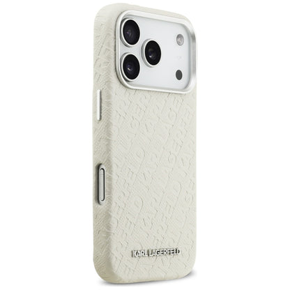 MagSafe Case for Apple iPhone 17 Pro, Karl Lagerfeld, FW Stamped Karl, Beige
