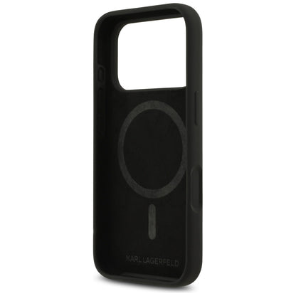 MagSafe Case for Apple iPhone 17 Pro, Karl Lagerfeld, Heart Sign Logo, Black