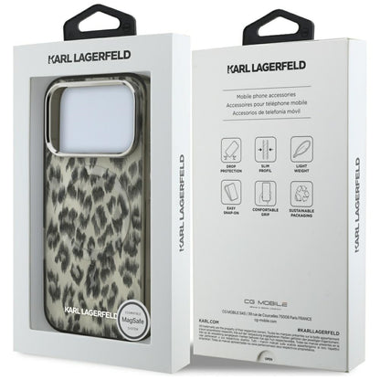 MagSafe Case for Apple iPhone 17 Pro, Karl Lagerfeld, IML Leopard Pattern, Brown
