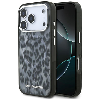 MagSafe Case for Apple iPhone 17 Pro, Karl Lagerfeld, IML Leopard Pattern, Black