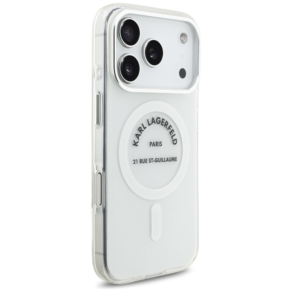 MagSafe Case for Apple iPhone 17 Pro, Karl Lagerfeld, IML Logo RSG, Transparent