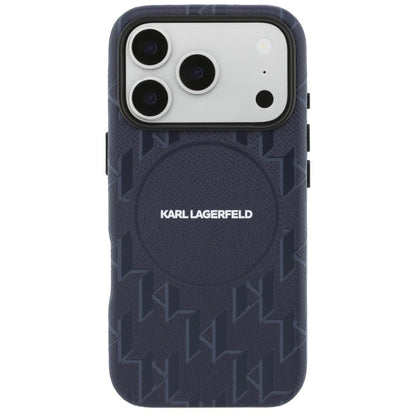 MagSafe Case for Apple iPhone 17 Pro, Karl Lagerfeld, KL Monogram Logo, Blue