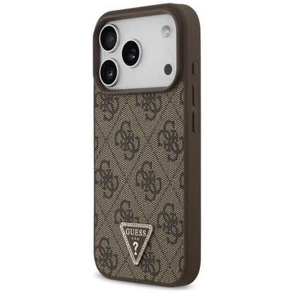 MagSafe Case for Apple iPhone 17 Pro Max, Guess, 4G Triangle Strass, Brown